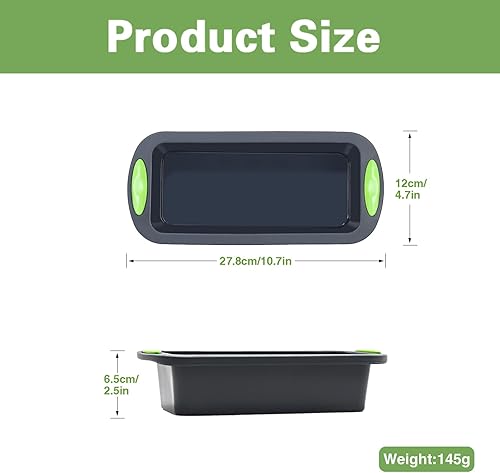 Moules à Pain en Silicone Antiadhésifs, Moule Silicone Rectangulaire, Moule a Brioche Sans BPA pour Pain Fait Maison, Gâteaux, Pain de Viande, Brownies (Gris Foncé, 28 x 12 x 6,5 cm) - Nail Gallerys