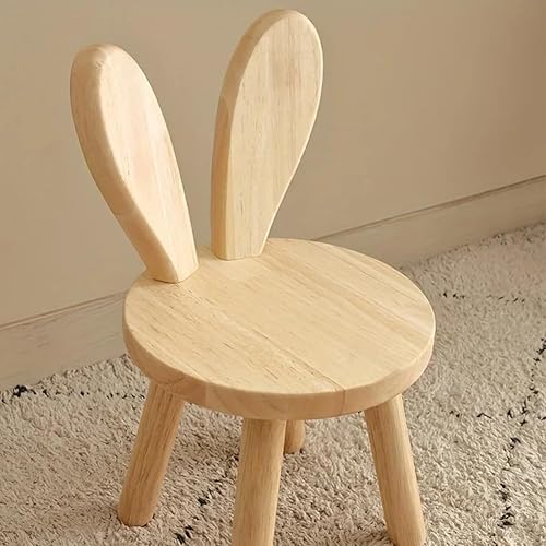Povxlum Tabouret de Planche, Oreilles de Lapin Mignonnes, Tabouret en Bois, Tabouret Décoratif, Chaise pour Enfants - Nail Gallerys
