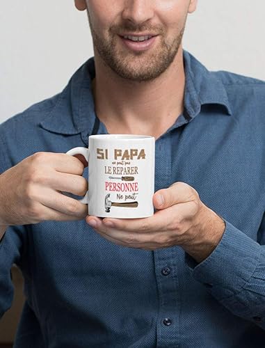 Mug Papa Cadeau Fête Des Pères Idées Cadeaux Anniversaire Tasse Bricoleur 11 Oz. Blanc - Nail Gallerys