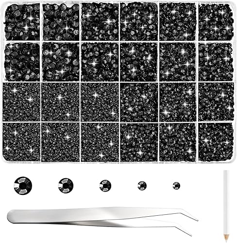 NACHLYNN Lot de 35 700 strass en résine rose vif ronds à dos plat avec pince à épiler stylo 2 à 6 mm pour ongles, loisirs créatifs, gobelets, tasses et vêtements - Nail Gallerys
