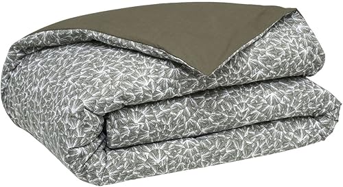 Housse de Couette imprimée en Percale de Coton, Osmose, 260x240cm, Essix, Vert - Nail Gallerys