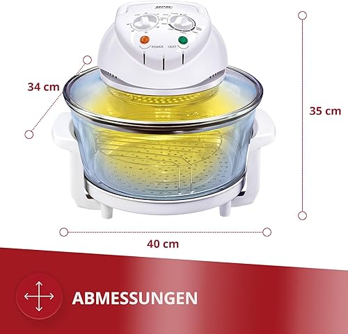 MPM MKO-01 Four à Convection Combi Grill Multifonction Halogène, 12, Anneau Extensible jusqu'à 16,5 litres, Température Réglable jusqu'à 250 60 Minutes, 1400W, Verre, Transparent - Nail Gallerys