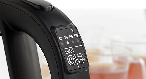 BigBen Bouilloire Électrique Verre 1,7L - 5 Températures Réglables 50-100°C - LED Multicolore - Filtre Anticalcaire - Base 360° - 2200W - K683 - Nail Gallerys