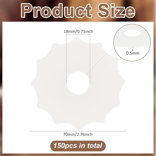 FINGERINSPIRE 150Pcs Marqueur de Verre à Vin en Forme D'Engrenage en Papier Beige pour Cocktail Champagne Étiquette D'Identification de Verre à Vin pour Mariage Fête Prénatale Fête D'Anniversaire - Nail Gallerys