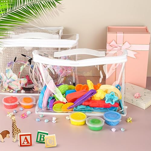 Kigift Lot de 10 grands sacs de rangement en PVC avec fermeture éclair, 33 x 31 x 8 cm, imperméables et réutilisables - Nail Gallerys