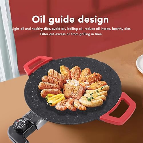 Plaque de Cuisson électrique de 11,8 Pouces, Plaque de Cuisson pour Barbecue électrique Antiadhésive sans Fumée avec Contrôle de Température Réglable, Crêpière pour Injera, Lefse - Nail Gallerys