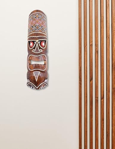 Coco Papaya Masque Tiki h50cm en Bois Motif coloré. Déco Tiki. - Nail Gallerys