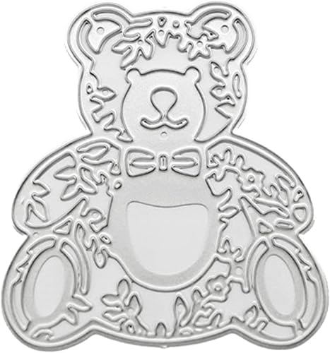 Matrices de découpe en métal en forme d'ours de dessin animé, pour scrapbooking, fabrication de cartes, décoration murale et porte - Nail Gallerys