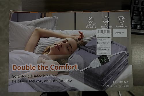 TOHDNC Elektrische Beheizte Wurfdecke, 180 x150cm Flanell Heizdecke mit 6 Beheiztem Modus, Timer Off, Überbeheizte Schutz Heizdecke für Bett, Sofa, Innenbereich - Nail Gallerys