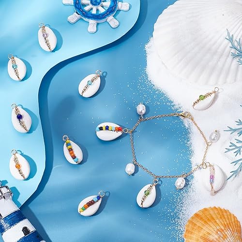 UNICRAFTALE Breloques en Coquillages et Perles Breloques en Coquillages Pendentifs en Coquillages Naturels Breloques D'Été de Mer de Bijoux pour Fabrication de Colliers de Bracelet - Nail Gallerys