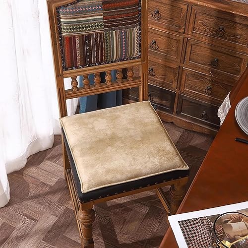 BK&MF Coussins antidérapants en Daim pour chaises de Salle à Manger, Coussins de siège en Mousse à mémoire de Forme pour Le Sol avec Housse Amovible,G,45x50x4.5cm(18x20x2inch) - Nail Gallerys