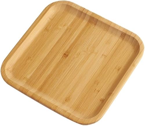 Plateau de service classique en bois, améliore l'apparence des tables de salle à manger et de coiffeuse, plateau de service carré en bois, (25 x 25 x 1,5 cm) - Nail Gallerys