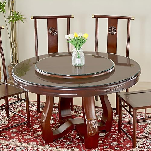 KXWOQ3ED Plateau de Table Rond en Verre, 38-100 cm de Diamètre Plateau de Table en Verre Trempé Clair, Plateau de Table de Salle à Manger en Verre, Plateau de Table de Jardin Extérieur(1000mm(40In)) - Nail Gallerys