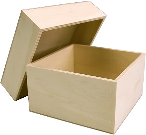 MÉGACRÉA Boite en Bois carrée 10 x 10 H 5 cm (EXT) - Nail Gallerys