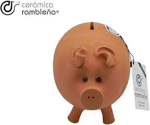 Tirelire en céramique en forme de cochon rouge traditionnel 100 % faite à la main 22 x 13 x 15 cm - Nail Gallerys