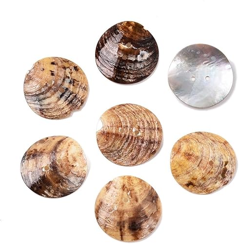 Lot de 10 boutons en nacre de qualité supérieure - Boutons en coquillage Akoya - 30 mm (3 cm) - Couleur crème tomate - Boutons ronds à deux trous de 1,8 mm par trou - Boutons à 2 trous - Boutons en - Nail Gallerys