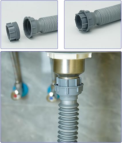 Connecteur de 45 à 58 mm - Adaptateur de tuyau de cuisine polyvalent résistant en ABS - Réducteur de vidange - Installation simple - Nail Gallerys