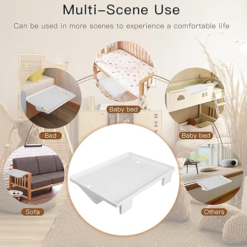 Strixorn Table De Chevet Suspendue pour Lits Et Lits SuperposéS - Tablette De Lit Flottante avec Support De CâBles Et Niveau Double - Charge Maximale 11 Kg - MatéRiau Abs - Blanc - 31,9 X 23,1 CM - Nail Gallerys