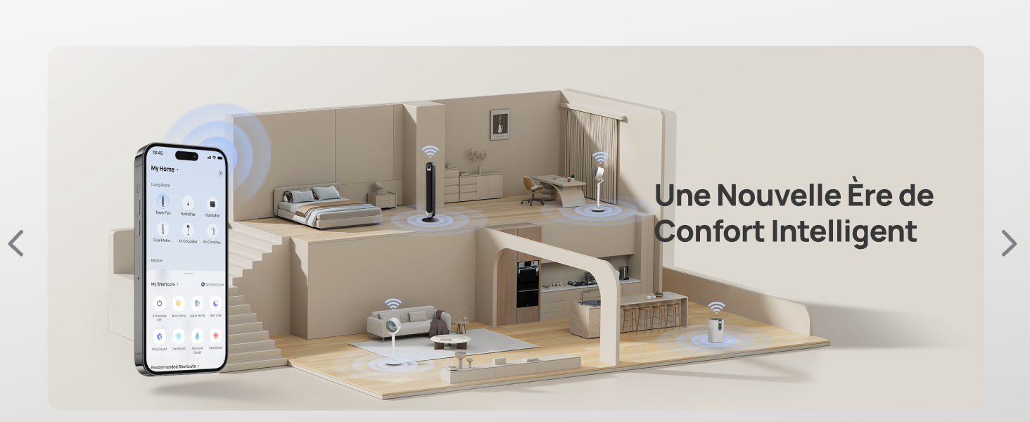 Dreo Ventilateur Colonne Silencieux avec Alexa