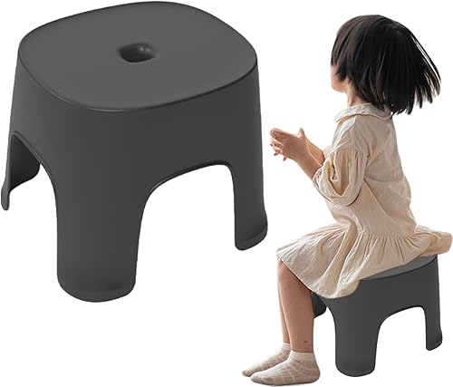 Dorccsi Tabouret en Plastique Noir Multifonctionnel 8,1 x 7,7 x 6,3 Pouces Petit Marchepied pour Salon, Salle de Bain, Cuisine - Nail Gallerys