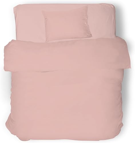 Parure de lit en Coton, 100% Coton, Respirante sans substances nocives, qualité certifiée Standard 100 par Oeko-TEX Confiance au Textile, 1 Place et demie, COL Rosa, conçue en Italie - Nail Gallerys