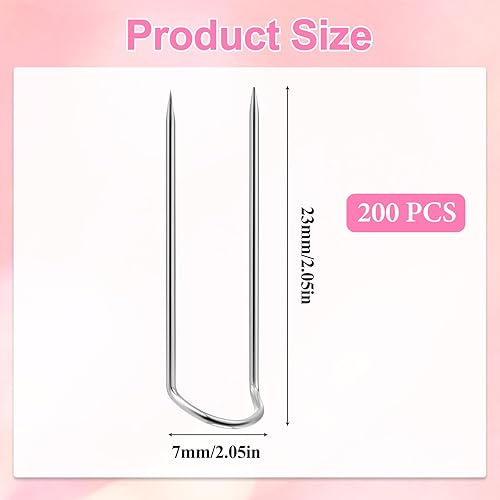 Lot de 200 épingles en forme de U, sans tête, en acier inoxydable, sans tête, avec boîte à coudre, fines pour travaux manuels, projets de couture, crochet - Nail Gallerys