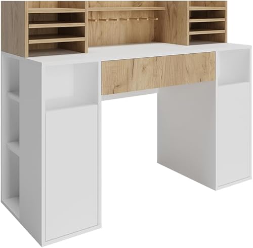 Vicco Bureau, Sonoma/Blanc, 100 x 50 cm - Nail Gallerys