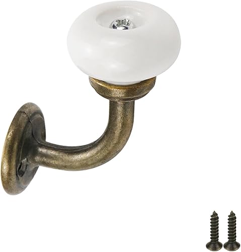 Fokroin 4 Pièces Crochets Muraux Vintage en Céramique et Fer - Patère Porte-Manteau Mural pour Serviettes - Nail Gallerys