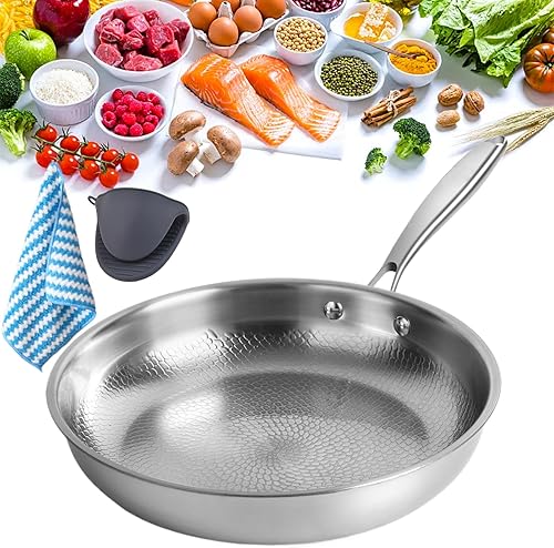Siraatskitchen titanium Pan, Siraat Pure Taima Titanium Frying Pan for Cooking, No-Coating Nonstick PanSuitable for Induction Cooker, All Stoves, Dishwasher Safe (with Lid, L-11.02in) - Nail Gallerys