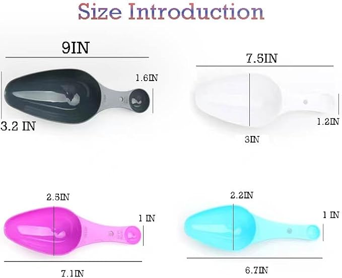 Ensemble de cuillères à mesurer, double face, convient à la plupart des pots d'épices de cuisine pour la cuisson et la cuisson, noir, violet, bleu, blanc, set de 4 avec crochet de rangement. - Nail Gallerys