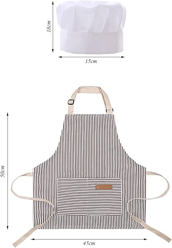 FDGGT 1 Tablier pour Enfants Et 1 Toque pour Enfants, Tablier Réglable, Tablier De Cuisine, Tablier Anti-Salissures pour Cuisiner - Nail Gallerys