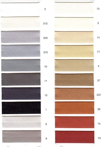 BYETSA 7411 - Biais polyester et coton - 120 couleurs - Rouleau de 25 mètres 18 46 - Nail Gallerys