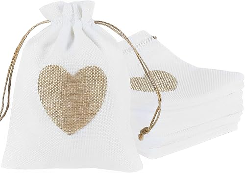 Lot de 30 sachets en toile de jute - 10 x 14 cm - En coton avec cordon de serrage - À remplir - Pour emballage de savon, bijoux, bricolage, mariage, fête - Nail Gallerys