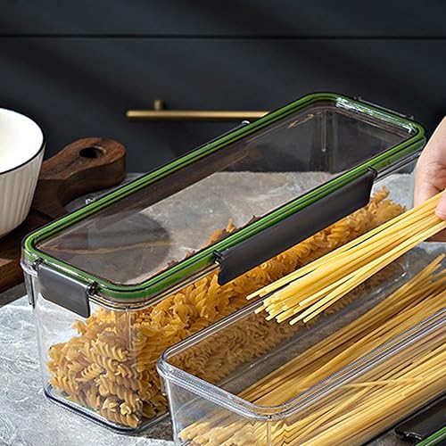 Récipient hermétique pour pâtes – Récipients à nouilles en verre | Boîte de rangement alimentaire transparente avec couvercles verrouillables, grande capacité pour nouilles, spaghettis - Nail Gallerys