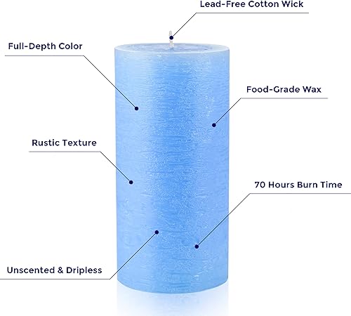 Melt Candle Company Lot de 3 Blanc 7,5 x 15 cm Bougies piliers Non parfuméespour Mariages, Restaurants, décoration de Maison, Spa, église, mèche en Coton Qui ne Fume Pas - Nail Gallerys