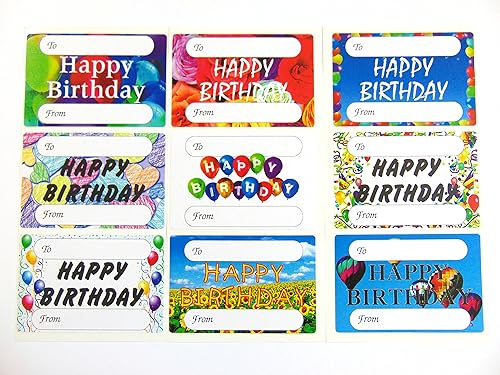 Cadeau Joyeux Anniversaire et Cadeau Étiquettes, Étiquettes Autocollantes, 9 Designs - Nail Gallerys