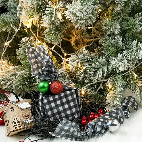 RUSPEPA Papier De Soie D'Emballage De Noël - 25 Feuilles De Papier À Carreaux Noir Et Blanc Pour Emballage, Bricolage - 50 X 70 cm - Nail Gallerys