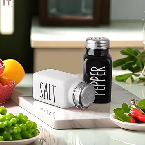 Set de 2 Salières et Poivrières en Acier Inoxydable et Verre, Salière et Poivrière de Qualité Supérieur, Pot a Sel Accessoires de Cuisine (Rouge & Rouge) - Nail Gallerys