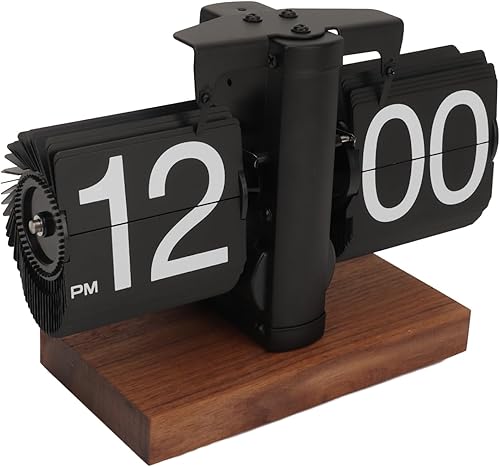 SUNGOOYUE Horloge Numérique Rétro à Bascule, Réglage Automatique pour la Décoration de la Maison et du Bureau (Black) - Nail Gallerys