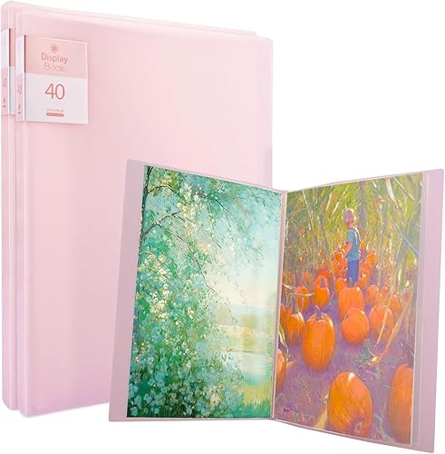 AKOLAFE Lot de 2 livres de rangement pour peinture diamant A3 avec 40 pochettes transparentes pour peinture diamant, accessoires de peinture diamant, rose - Nail Gallerys