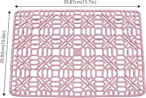 Tapis d'évier, tapis de protection d'évier, en silicone, pour le dessous de l'évier, 40 x 27 cm, rose - Nail Gallerys