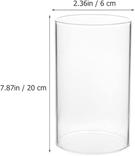 Garneck Cylindre en verre sans fond de 6 cm de diamètre,En verre transparent,Pour l'intérieur et l'extérieur,4 bougeoirs transparents,20x6x6 cm, maison, banquet en plein air - Nail Gallerys