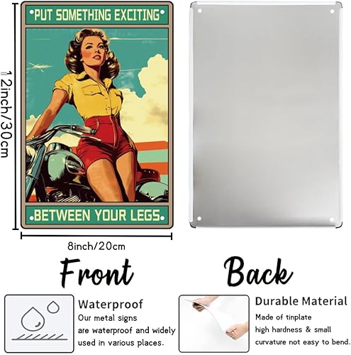 WEBEEDY Panneaux Métalliques Pinup Girl pour une Décoration Murale Vintage Excitante 20x30cm Affiche en Étain Rétro Drôle Affiches Métalliques Décorations pour Maison Boutique Café Décoration Murale - Nail Gallerys