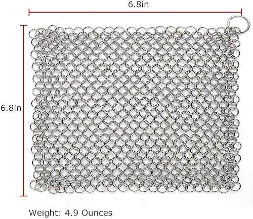 Laniakea® Jaseron en fonte pour récurage, ultime solution de nettoyage - ustensiles de cuisine (pre) expérimentés – XL, 20,3 x 15,2 cm, fait à la main en acier inoxydable - Nail Gallerys