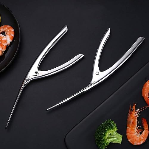 Éplucheur de crevette en acier inoxydable - Outil de nettoyage professionnel pour crevettes et coquillages de fruits de mer de qualité supérieure - Pince à épiler pour homards, crabes - Nail Gallerys