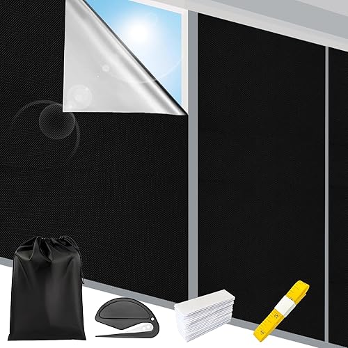 3 m x 1,5 m - Protection Solaire intérieure pour fenêtre - sans perçage - Film occultant Thermique - Vendu au mètre - pour Chambre à Coucher - Film occultant - Nail Gallerys