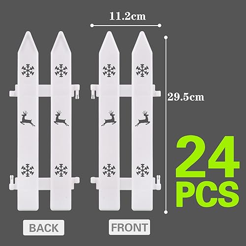 24pcs 30 * 11cm Arbre De Noël Clôture en Plastique Blanc Amovible Décoration pour Sapin de Noël, Fête de Mariage,Paysagère,Jardin - Nail Gallerys