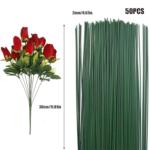 ZOKJSW Fils de fer à tiger pour art floral - Lot de 50 pièces environ,30 cm - Nail Gallerys