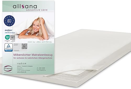 Allsana Housse de matelas hypoallergénique pour surmatelas 140 x 200 x 8 cm | Anti-acariens | Protection contre les acariens pour les personnes allergiques à la poussière | Housse intermédiaire - Nail Gallerys