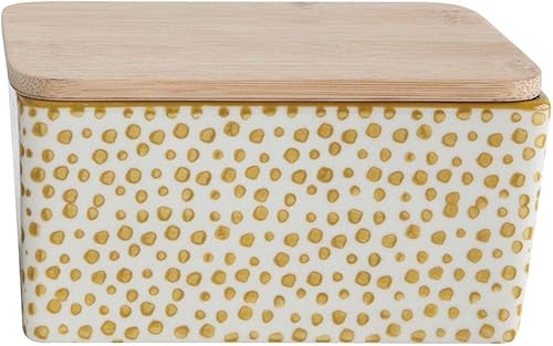 Bloomingville Poppy Lot de 2 beurriers en grès Jaune/Noir 13 x 7 x 9 cm - Nail Gallerys